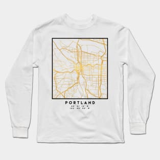 PORTLAND OREGON CITY STREET MAP ART Long Sleeve T-Shirt